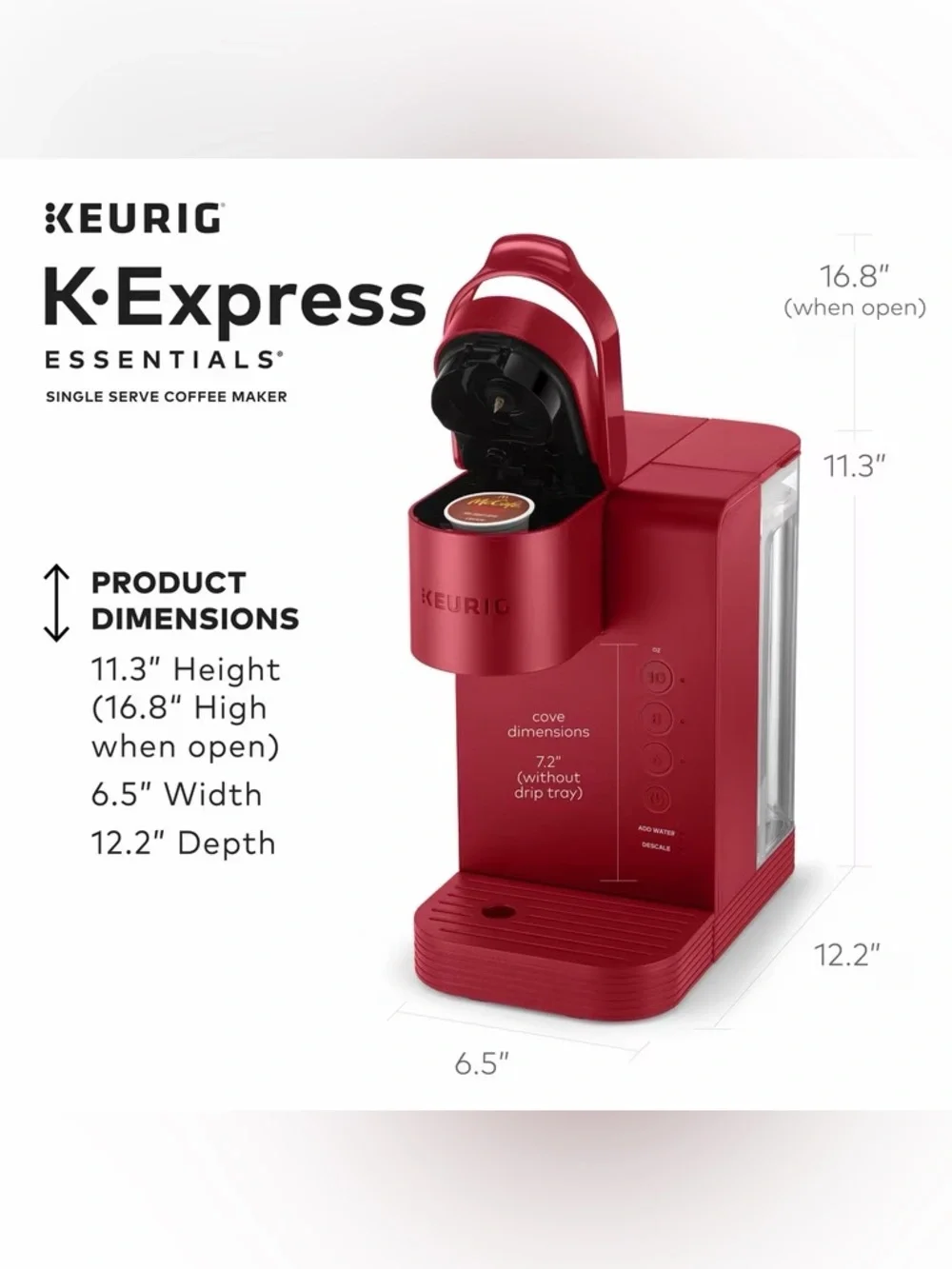 Keurig Express Essentials Single-Serve Coffee Maker – Red
